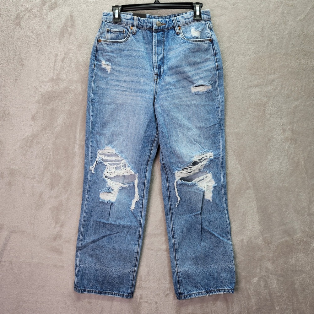 Blank NYC Womens 27 The Baxter Ribcage Straight Leg Ripped Distressed‎ Jeans New